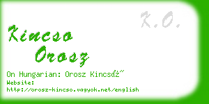 kincso orosz business card